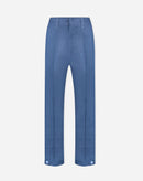 CALÇA SLIM CROPPED DE ALFAIATARIA - AZUL