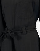 Macacão com Amarração na Cintura - Preto