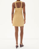 VESTIDO CURTO FRENTE ÚNICA ALFAIATARIA - AREIA