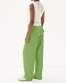 CALÇA RETA COM PASSANTES DE ALFAIATARIA - VERDE