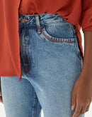 CALÇA JEANS FLARE CINTURA ALTA - AZUL CLARO