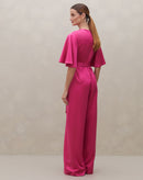 Macacão com Manga Sino Alfaiataria - Rosa Escuro