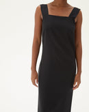 Vestido Regata Midi de Crepe  - Preto