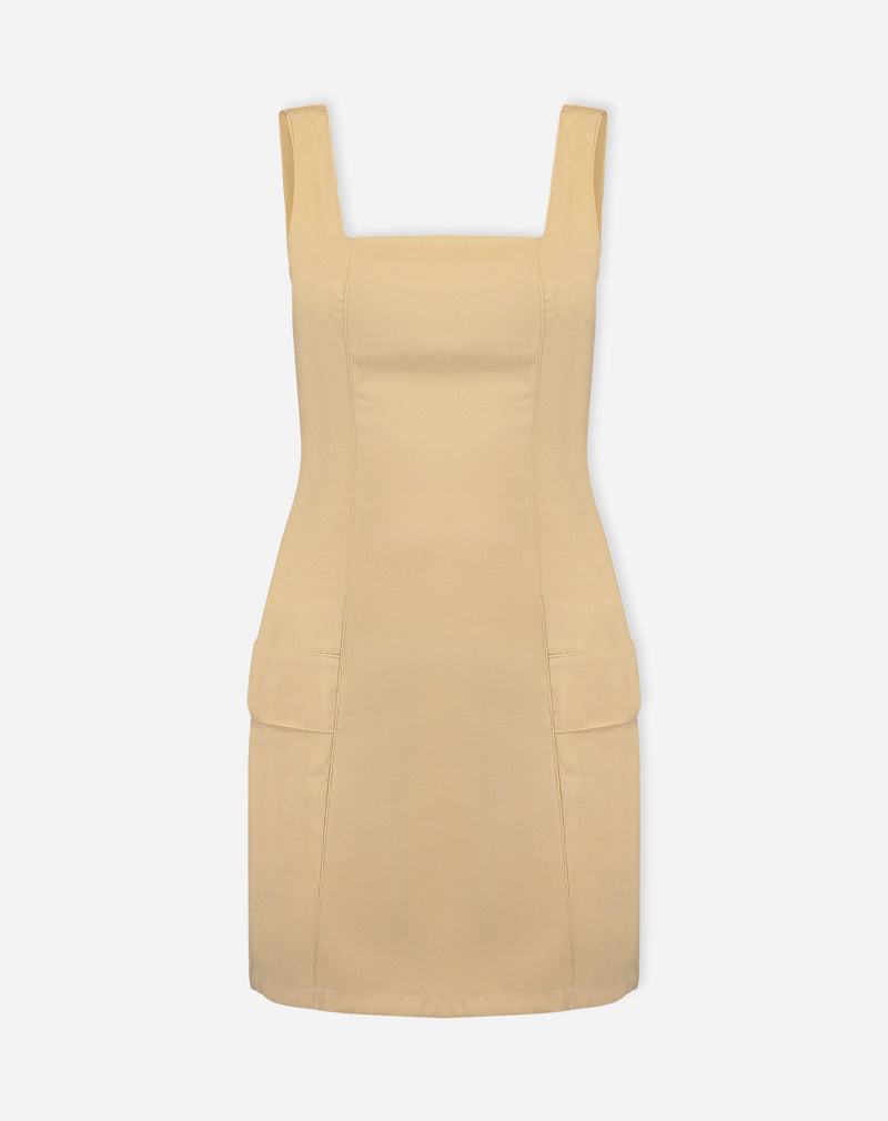 VESTIDO CURTO ACINTURADO ALFAIATARIA - AREIA