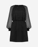 VESTIDO CURTO MANGA LONGA BUFANTE - PRETO