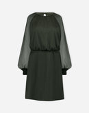 VESTIDO CURTO MANGA LONGA BUFANTE - VERDE