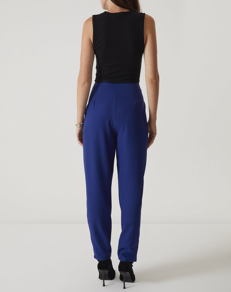 CALÇA COM VINCOS DE ALFAIATARIA - AZUL