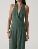 MACACÃO DECOTE V DE CREPE - VERDE