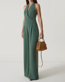 MACACÃO DECOTE V DE CREPE - VERDE