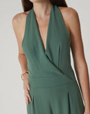 MACACÃO DECOTE V DE CREPE - VERDE