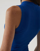 VESTIDO SEM MANGAS DE MALHA - AZUL