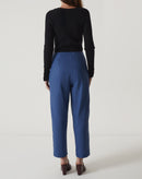 CALÇA SLIM CROPPED DE ALFAIATARIA - AZUL