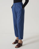 CALÇA SLIM CROPPED DE ALFAIATARIA - AZUL