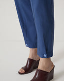 CALÇA SLIM CROPPED DE ALFAIATARIA - AZUL