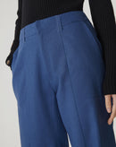 CALÇA SLIM CROPPED DE ALFAIATARIA - AZUL