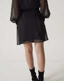 VESTIDO CURTO MANGA LONGA BUFANTE - PRETO