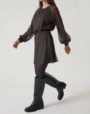 VESTIDO CURTO MANGA LONGA BUFANTE - VERDE