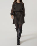 VESTIDO CURTO MANGA LONGA BUFANTE - VERDE