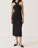 VESTIDO ALÇAS TRANSPASSADAS DE ALFAIATARIA - PRETO