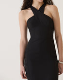 VESTIDO ALÇAS TRANSPASSADAS DE ALFAIATARIA - PRETO