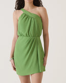VESTIDO CURTO ASSIMÉTRICO - VERDE
