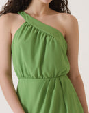 VESTIDO CURTO ASSIMÉTRICO - VERDE