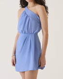 VESTIDO CURTO ASSIMÉTRICO - AZUL