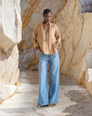 CALÇA JEANS WIDE CINTURA ALTA - AZUL CLARO